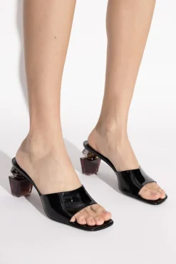 Versace CZARNY Klapki na obcasie