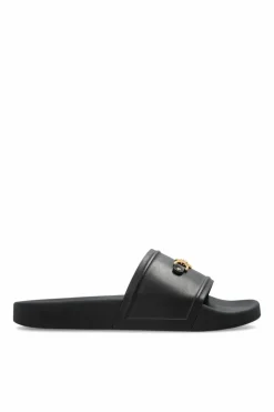 Versace CZARNY Klapki z logo