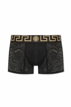 Versace CZARNY Koronkowe bokserki