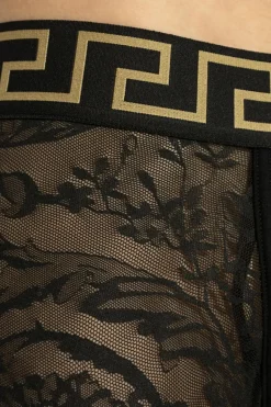 Versace CZARNY Koronkowe bokserki