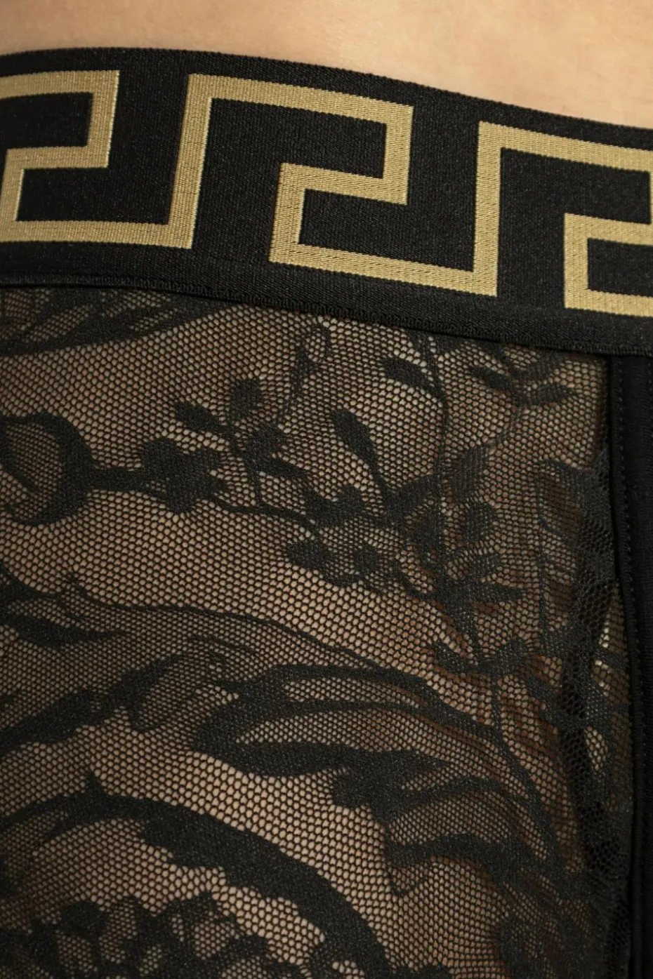 Versace CZARNY Koronkowe bokserki