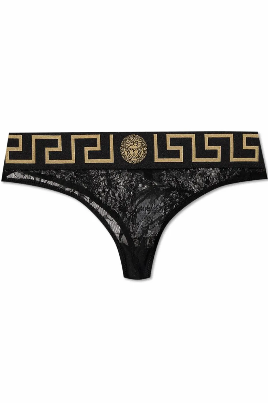 Versace CZARNY Koronkowe figi