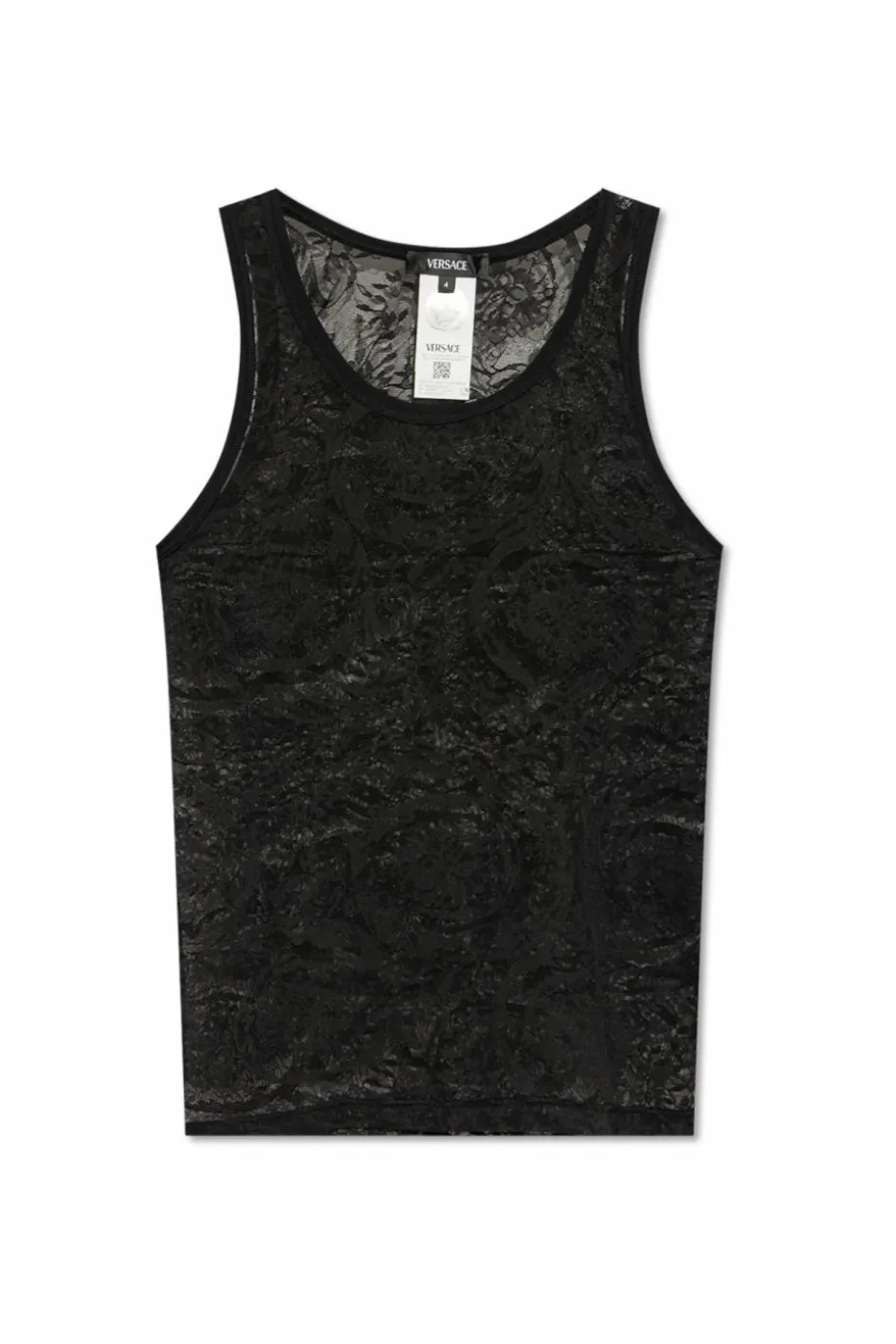 Versace CZARNY Koronkowy top