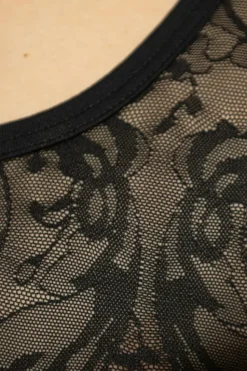 Versace CZARNY Koronkowy top
