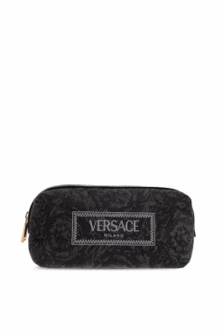 Versace CZARNY Kosmetyczka z logo