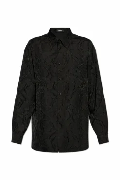 Versace CZARNY Koszula z motywem `barocco`