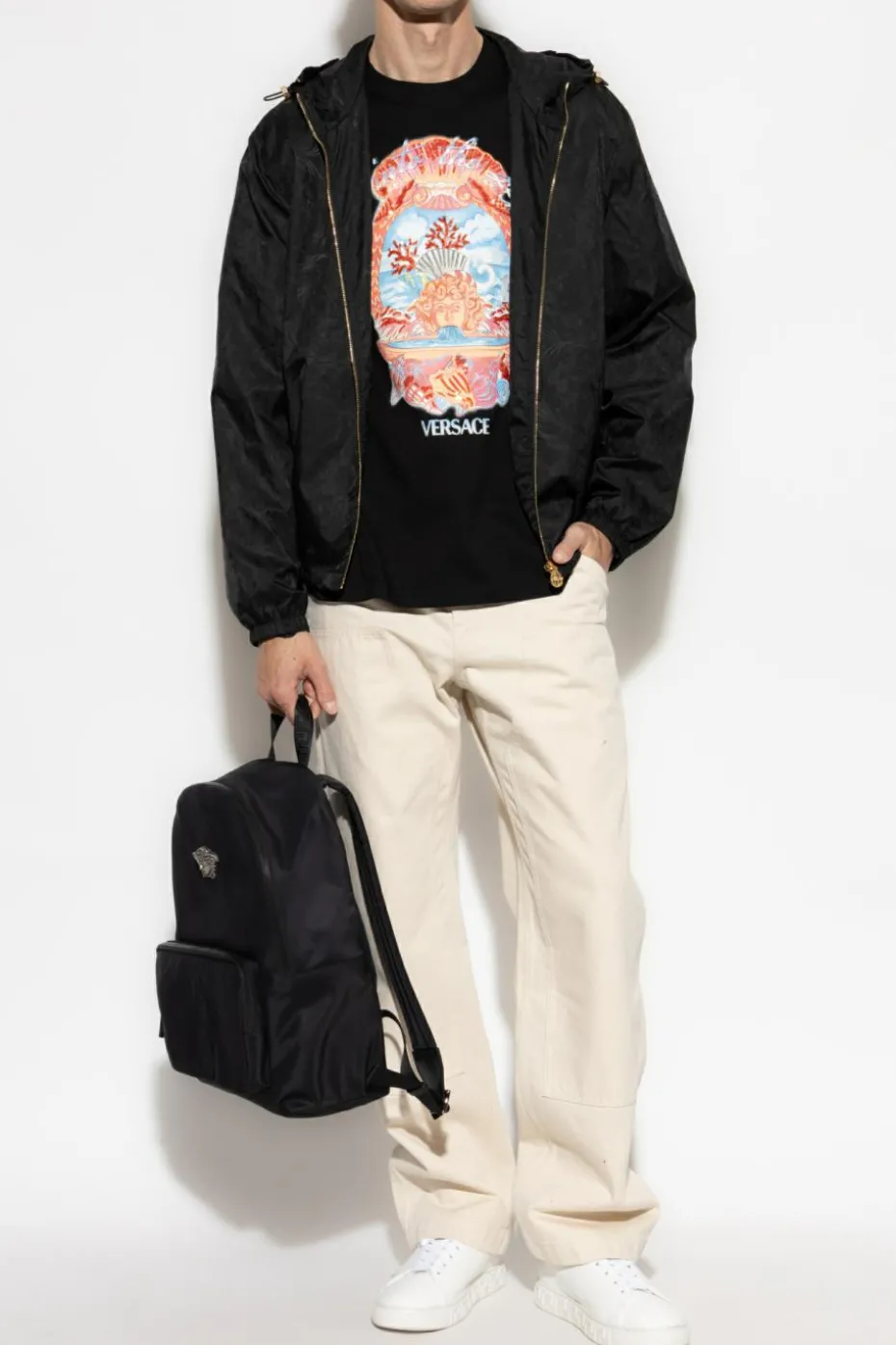 Versace CZARNY Kurtka ze wzorem `barocco`
