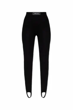 Versace CZARNY Legginsy z logo