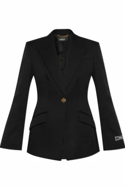 Versace CZARNY Marynarka z zamkniętymi klapami