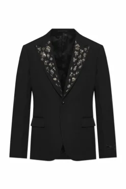 Versace CZARNY Marynarka z połyskującymi aplikacjami
