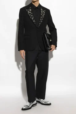 Versace CZARNY Marynarka z połyskującymi aplikacjami