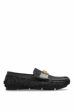 Versace CZARNY Mokasyny ze wzorem `barocco`