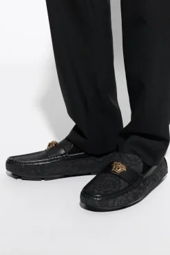 Versace CZARNY Mokasyny ze wzorem `barocco`