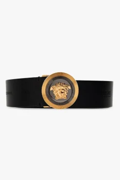 Versace CZARNY Pasek z klamrą ‘Medusa Biggie’