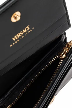 Versace CZARNY Pikowany portfel