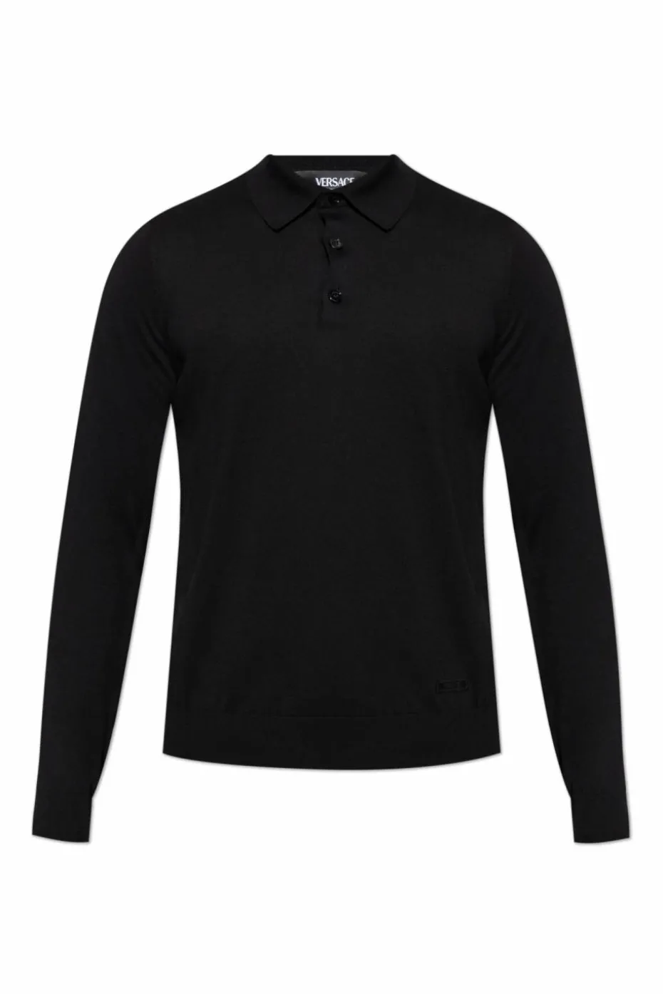 Versace CZARNY Polo z długimi rękawami