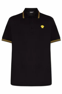 Versace CZARNY Polo z głową Meduzy