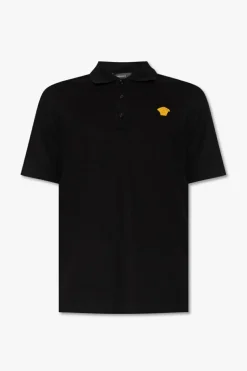 Versace CZARNY Polo z logo