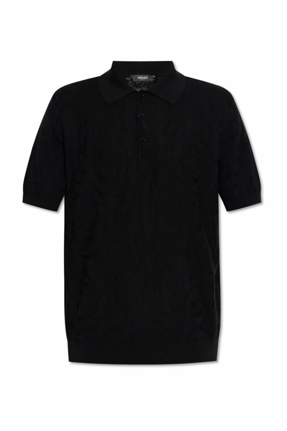 Versace CZARNY Polo ze wzorem `Barocco`