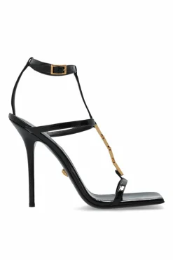 Versace CZARNY Sandały na obcasie