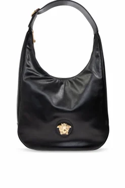 Versace CZARNY Skórzana torba na ramię