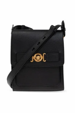 Versace CZARNY Skórzana torba na ramię
