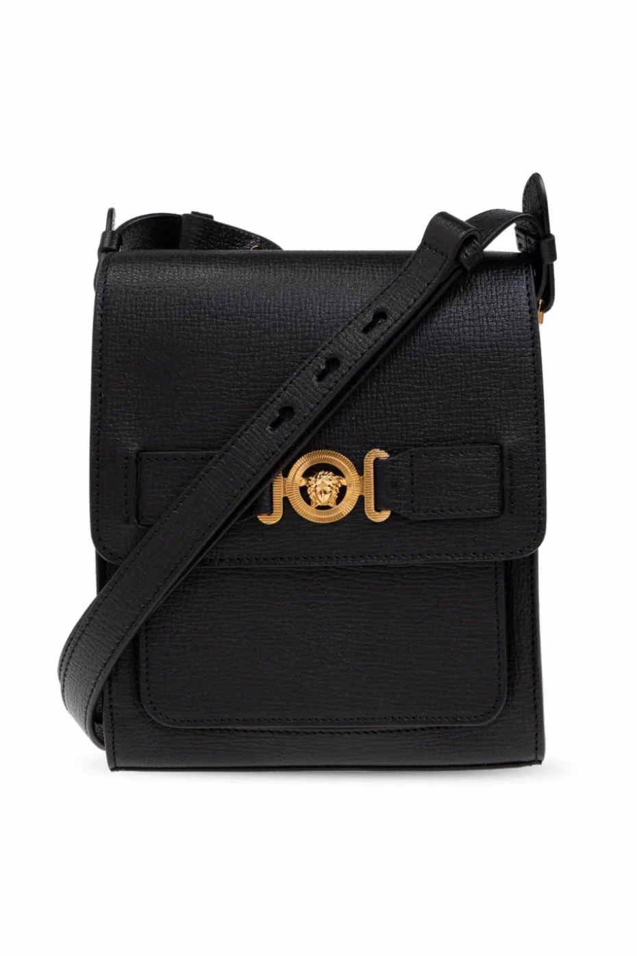 Versace CZARNY Skórzana torba na ramię
