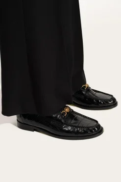 Versace CZARNY Skórzane buty typu ‘loafers’