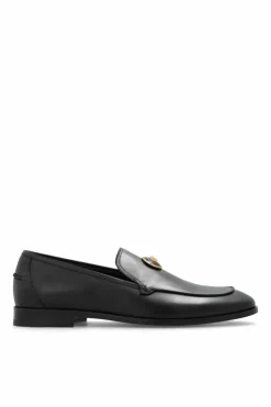 Versace CZARNY Skórzane buty typu ‘loafers’