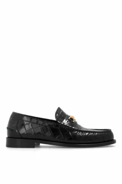 Versace CZARNY Skórzane buty typu ‘loafers’
