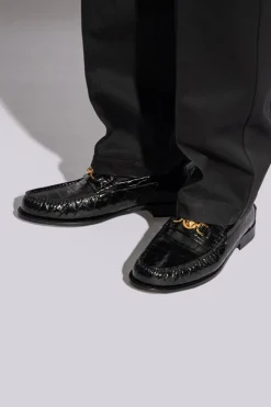 Versace CZARNY Skórzane buty typu ‘loafers’