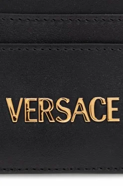 Versace CZARNY Skórzane etui na karty