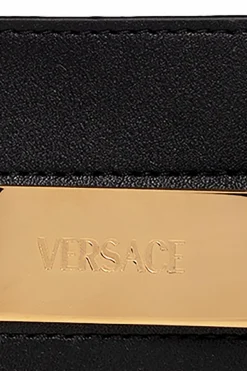 Versace CZARNY Skórzane etui na karty