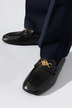 Versace CZARNY Skórzane mokasyny