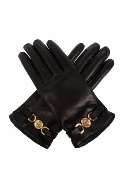 Versace CZARNY Skórzane rękawiczki