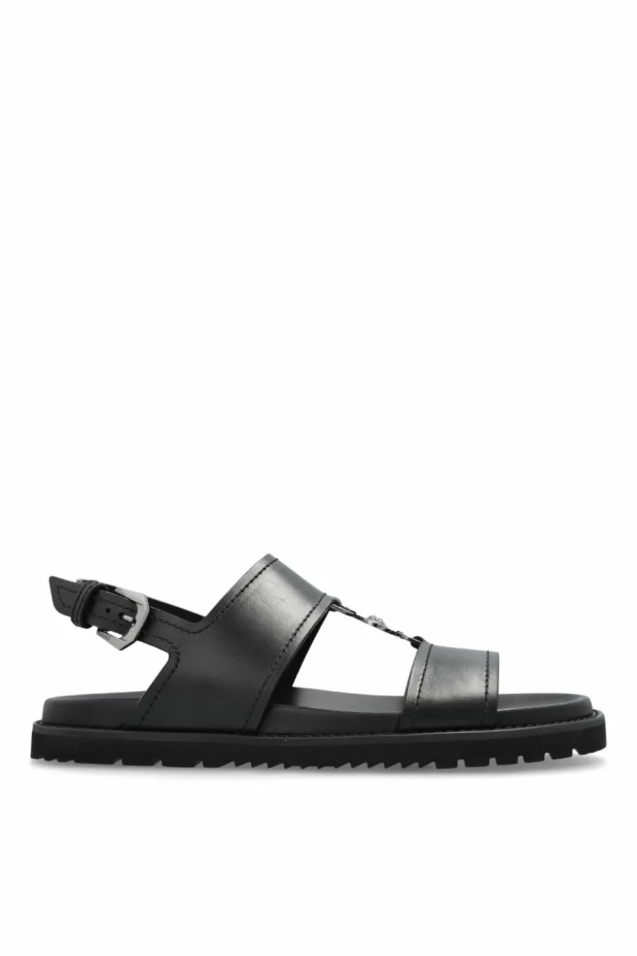Versace CZARNY Skórzane sandały