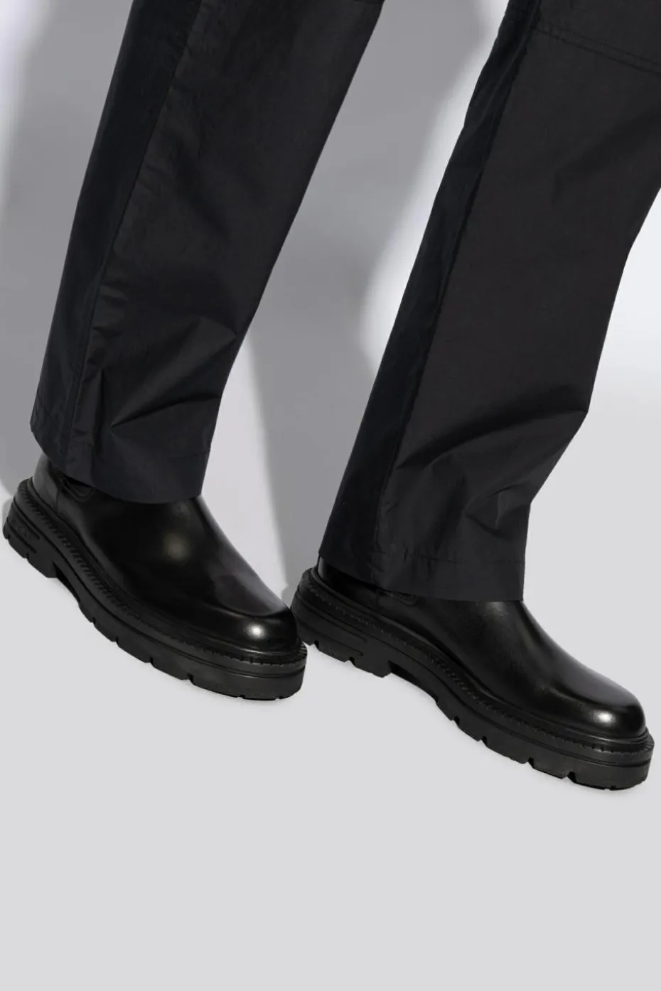 Versace CZARNY Skórzane sztyblety