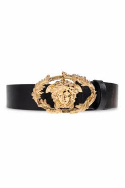 Versace CZARNY Skórzany pasek