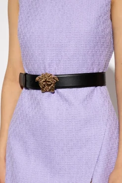 Versace CZARNY Skórzany pasek