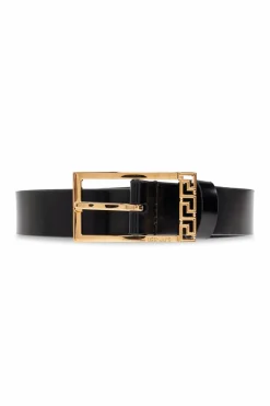 Versace CZARNY Skórzany pasek