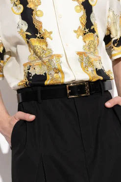 Versace CZARNY Skórzany pasek