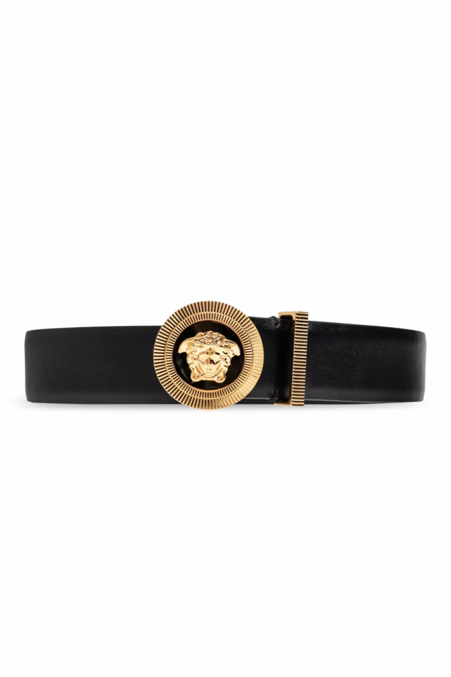 Versace CZARNY Skórzany pasek