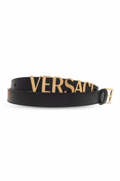 Versace CZARNY Skórzany pasek