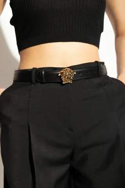 Versace CZARNY Skórzany pasek