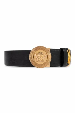 Versace CZARNY Skórzany pasek