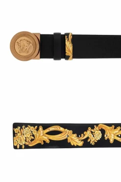 Versace CZARNY Skórzany pasek