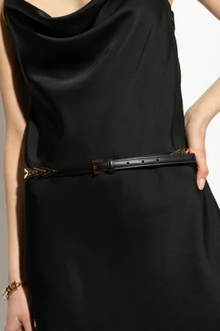 Versace CZARNY Skórzany pasek