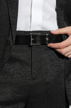 Versace CZARNY Skórzany pasek