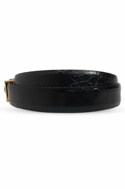 Versace CZARNY Skórzany pasek