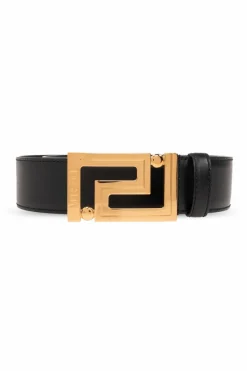 Versace CZARNY Skórzany pasek